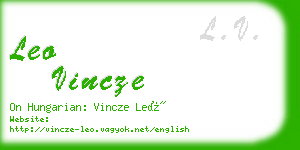 leo vincze business card